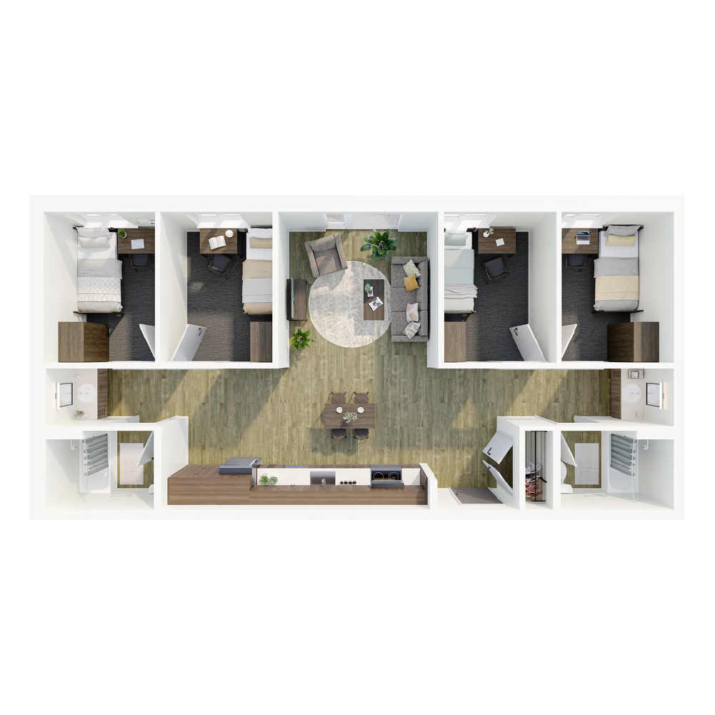 Horizon Hall 4BR 2BA Floorplan